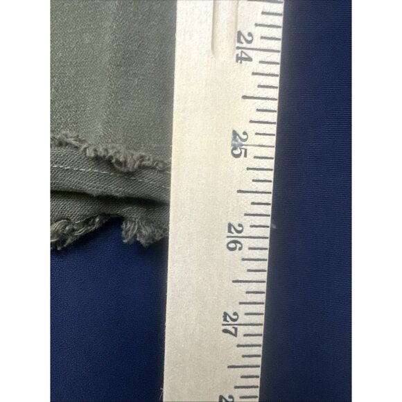 Overall Capri Raw edge Olive Green Suspender style back distressed L Olivaceous - Picture 9 of 10